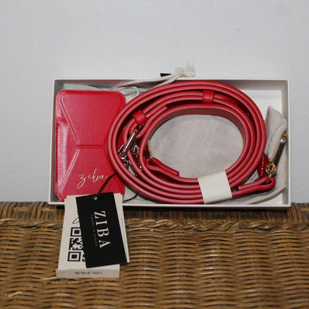 Ziba Luxury Fashion Crossbody Phone Strap & Snap on MagSafe Wallet. 2-Piece Set